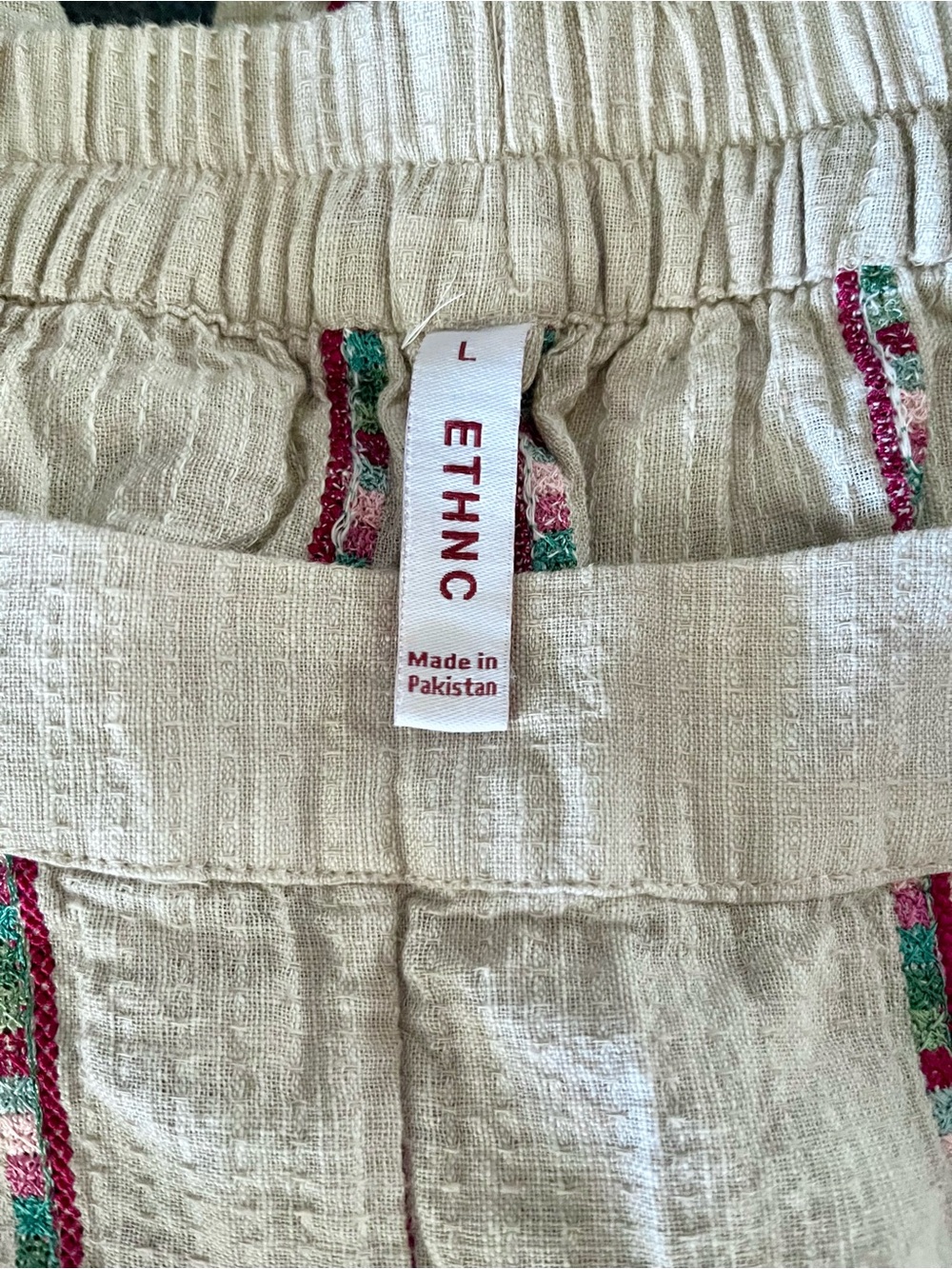 ETHNC Pakistani Embroidered Boho Crop Pants Size Large - Picture 8 of 8